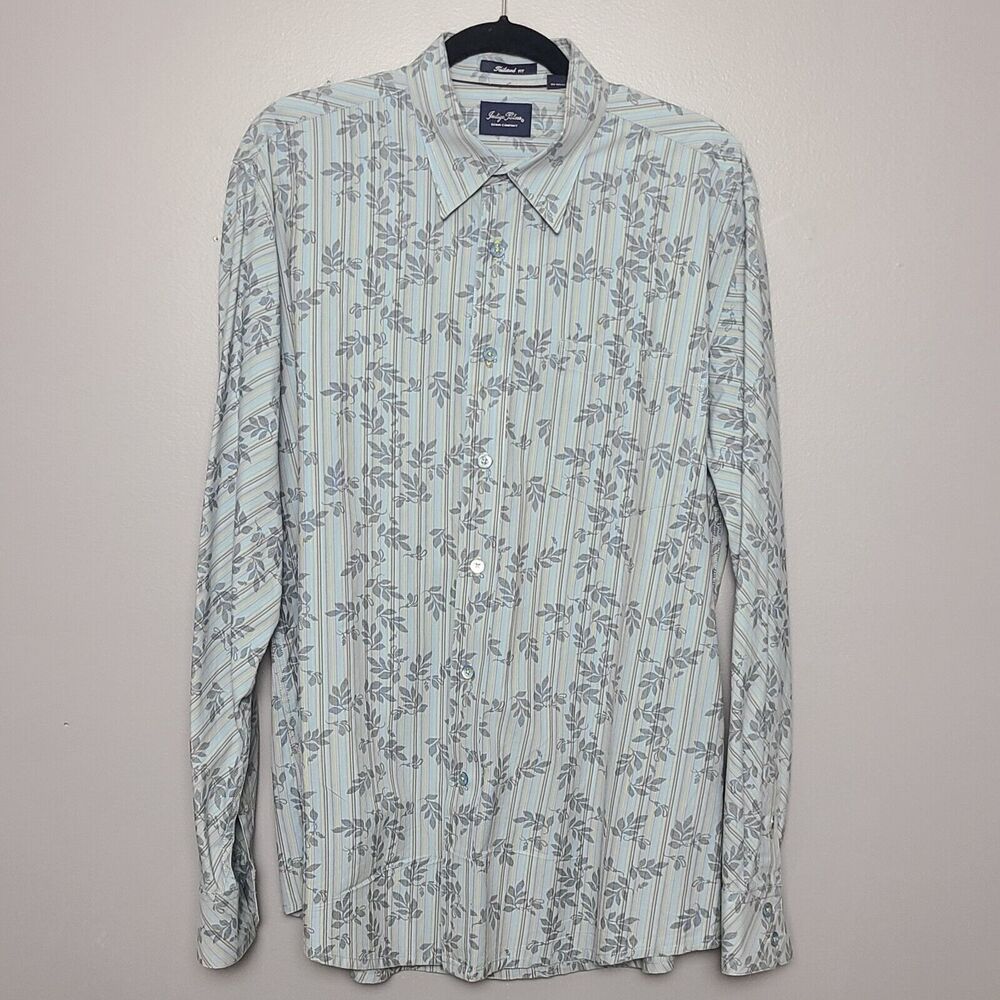 Indigo Palms Denim Co Men's Long Sleeve Button Up‎ Shirt Blue Floral XL